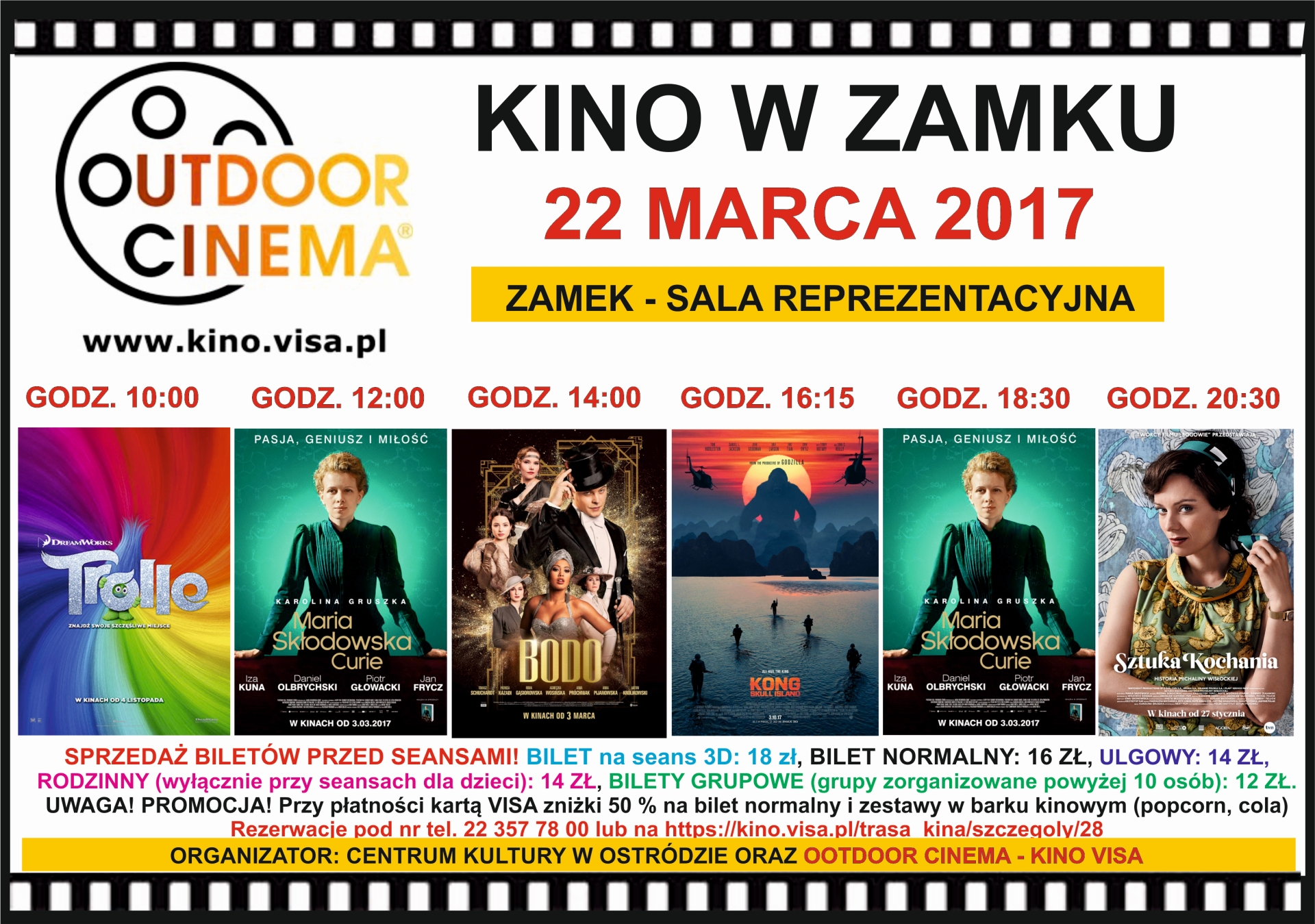 KINO w ZAMKU-22 Marca- Sala Reprezentacyjna-OUTDOOR CINEMA