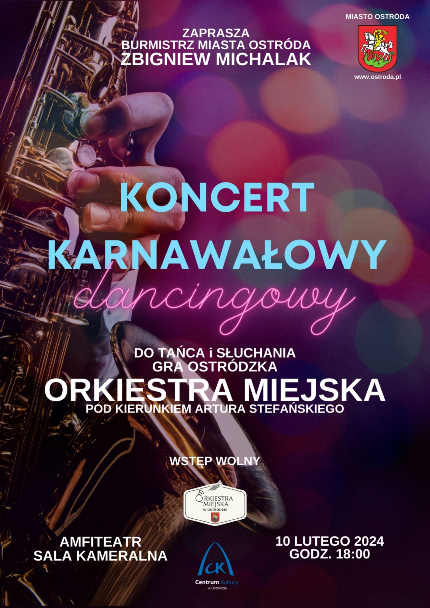 Koncert Karnawałowo Dancingowy Orkiestry Miejskiej w Ostródzie